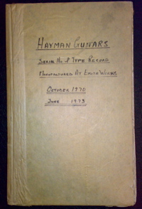 Front cover of the original records ledger book